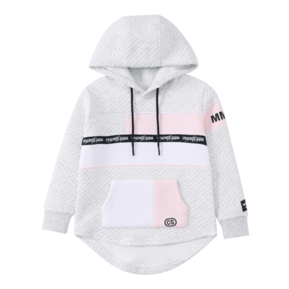 Alaska Textured Hoodie Grey/Pink