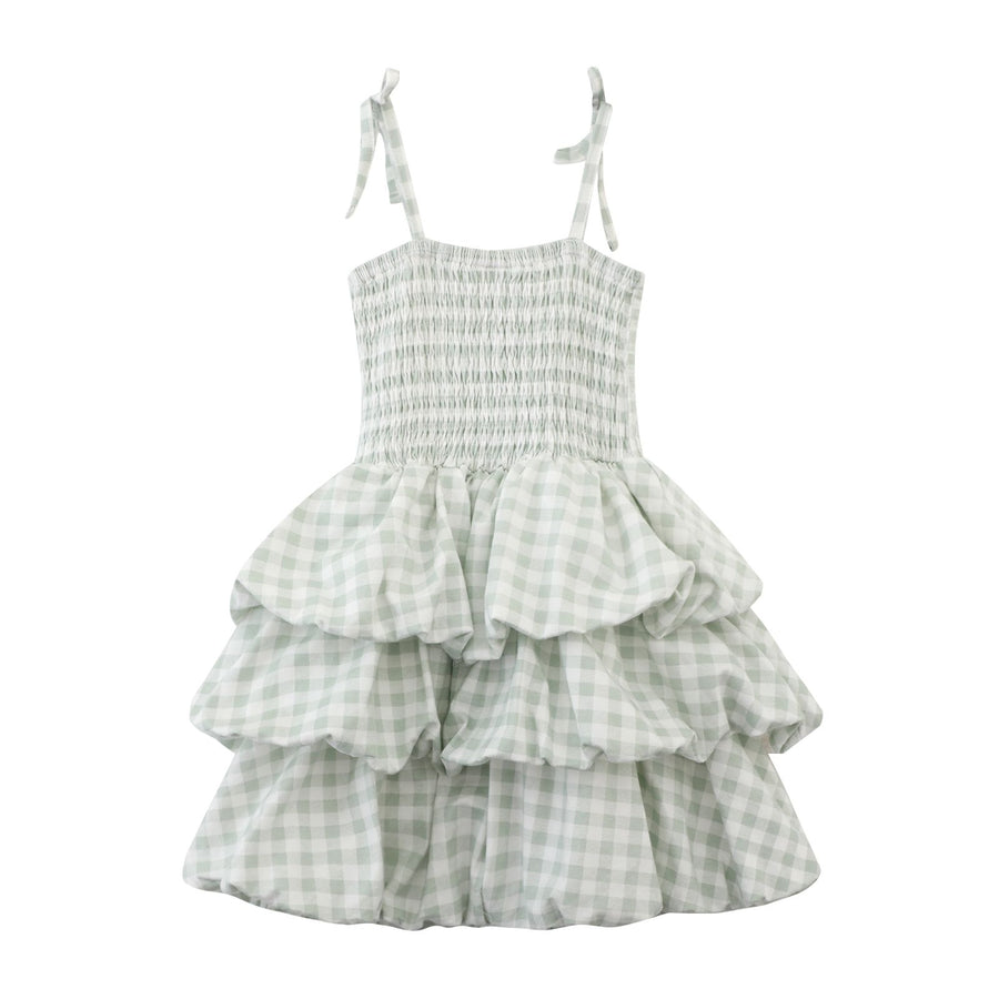 Check bubble dress - Sage - Mini Boss