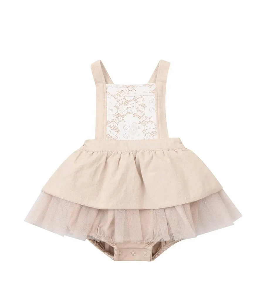 Peyton Overall Dress - Beige - Mini Boss