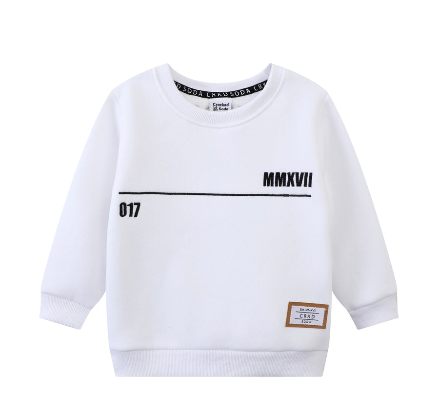 Jaxton detailed crew - white