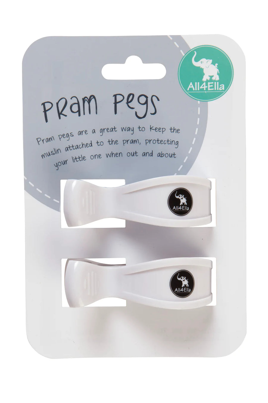 Pram Pegs WHITE - Mini Boss